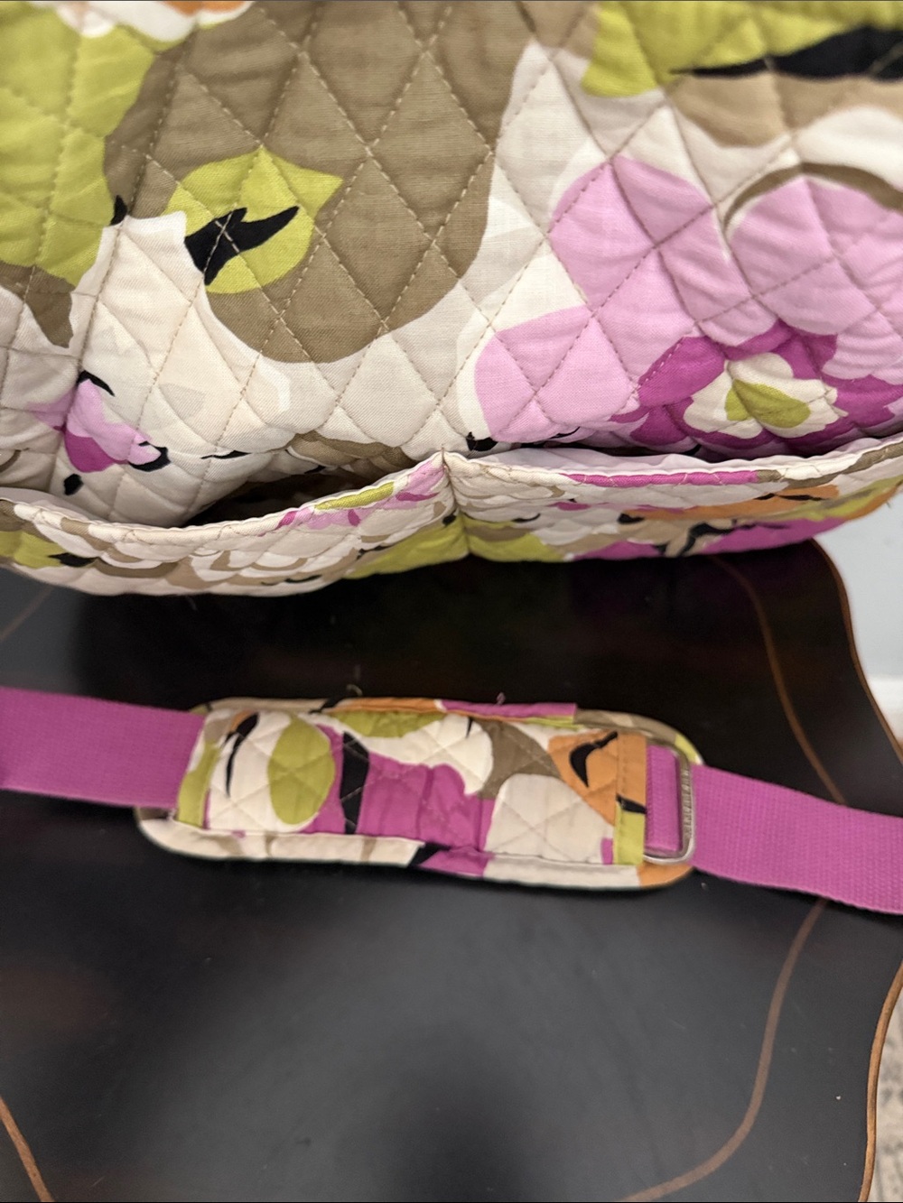 Vera Bradley Floral Quilted Crossbody Messenger Diaper Bag "Portobello Road" - Picture 5 of 10
